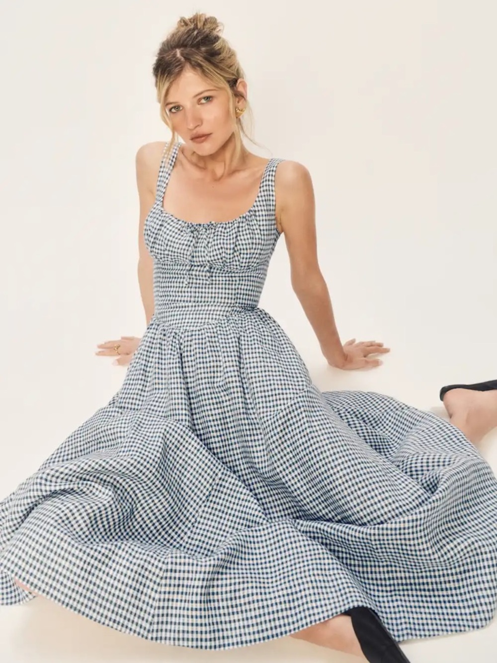 Reformation balia linen dress